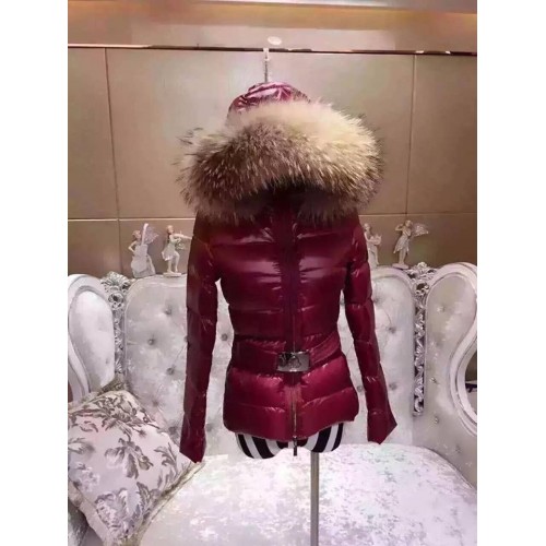 MONCLER TATIE JACKET with fox fur and elastic belt